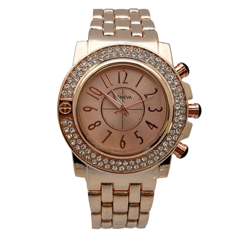 Olivia Pratt Chunky Rhinestones Bezel and Bold Women Watch