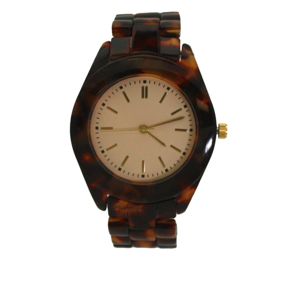 Olivia Pratt Tortoise Shell Bracelet Clasp Watch