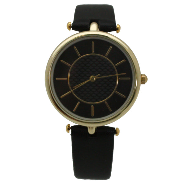 Olivia Pratt Soft Faux Leather Round Face Minimalist Women Watch