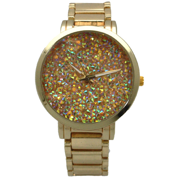 Olivia Pratt Gold Sparkling Face Women Watch