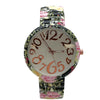Olivia Pratt Big Dial Easy Reader Watch Floral Elastic Stretch Band Wristwatch Women Watch