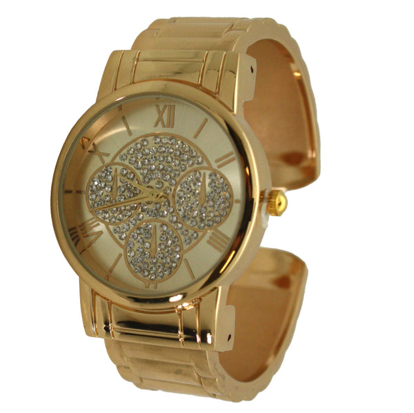 Olivia Pratt Stainless Steel Crystal Detail Bangle Watch