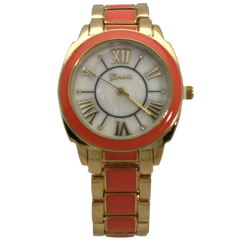 Olivia Pratt Two-Toned Gold and Bright Color Metal Women Watch