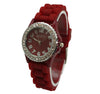 Olivia Pratt Every Day Thin Band Silicone and Rhinestones Colorful Women Watch