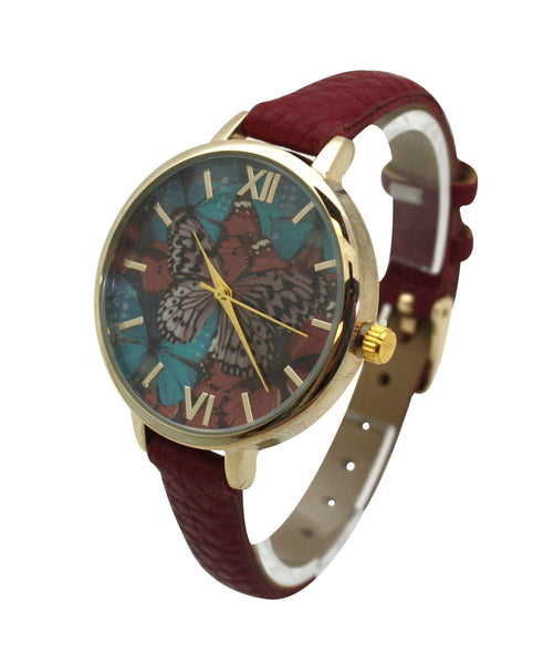 Olivia Pratt Soft Band Butterflies Dial Women Watch