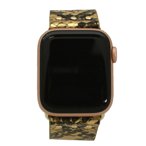Olivia Pratt Metallic Snake Snap-Button Apple Watch Band