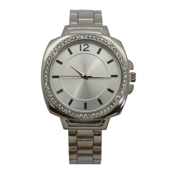 OLIVIA PRATT RHINESTONE DETAIL SQUARE FACE CUFF WATCH