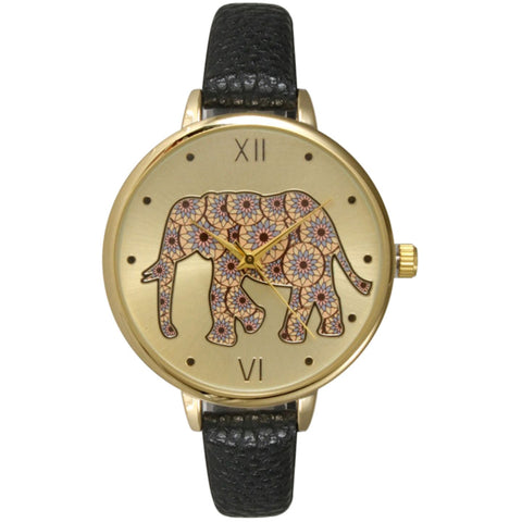Olivia Pratt Artistic Elephant Face Strap Fashion Watch
