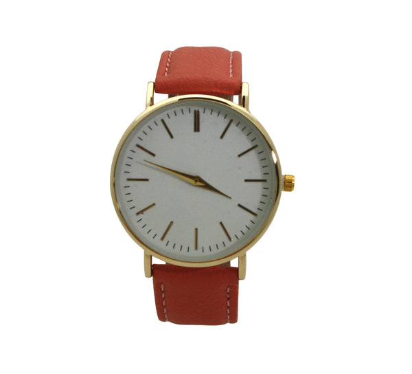 OLIVIA PRATT MINIMALIST LEATHER STRAP WATCH