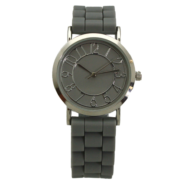 OLIVIA PRATT PETITE STAINLESS STEEL SILICONE STRAP WATCH