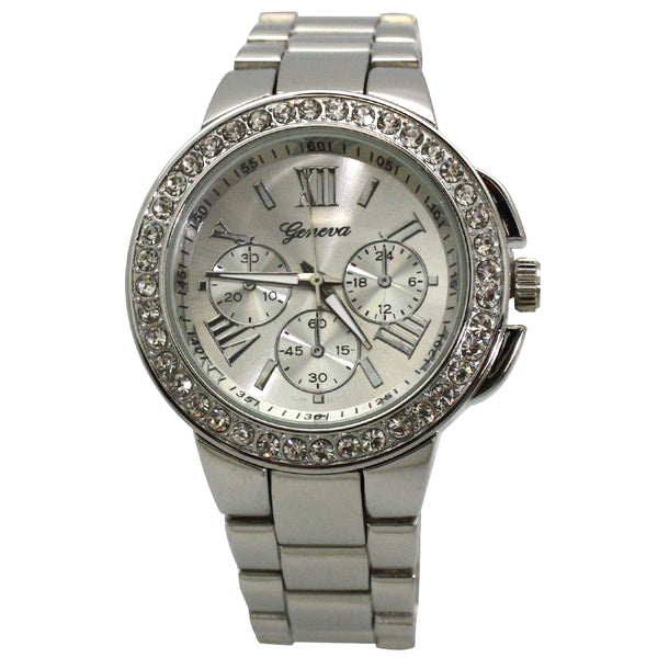 Olivia Pratt Rhinestone Roman Numeral Boyfriend Watch