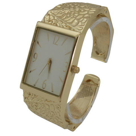 OLIVIA PRATT TEXTURED METALLIC BANGLE WATCH