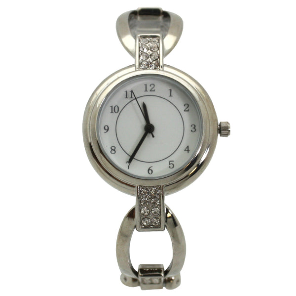 OLIVIA PRATT SILVER CLASSIC ELEGANT BANGLE WATCH