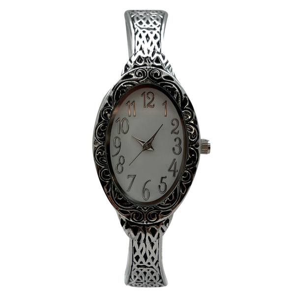 Olivia Pratt Oval Face Elegant Textured Bangle Women Watch