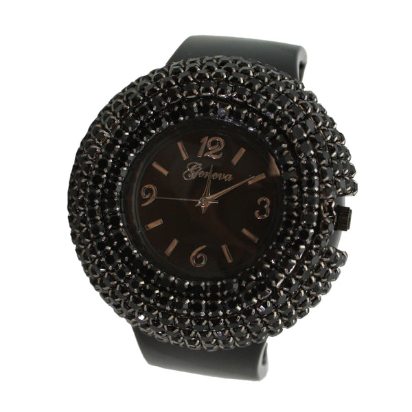 Olivia Pratt Sparkle Rhinestones Chunky Bangle Women Watch