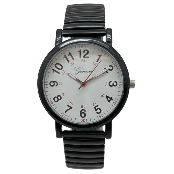 Olivia Pratt Bold Numbers and Casual Stretch Band Women Watch