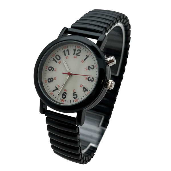 Olivia Pratt Stretch Band Easy Read Nurse Watch with Second Hand Women Watch