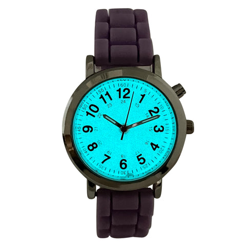 Olivia Pratt Luminous Dial Easy Read Medical Professionals Silicone Band Women Watch