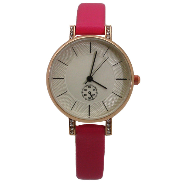Olivia Pratt Faux Leather Small Face Chronograph Women Watch