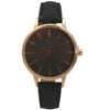 Olivia Pratt Textured Fabric Strap Fashion Watch W/ Rose Dial