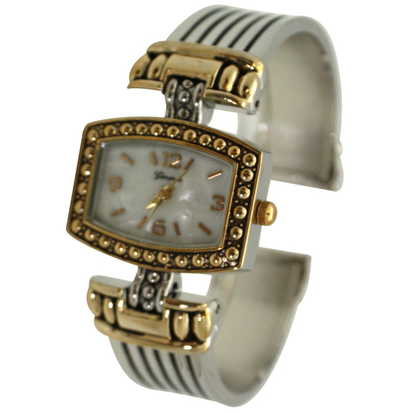 Olivia Pratt Two Tone Detailed Bangle Women Watch