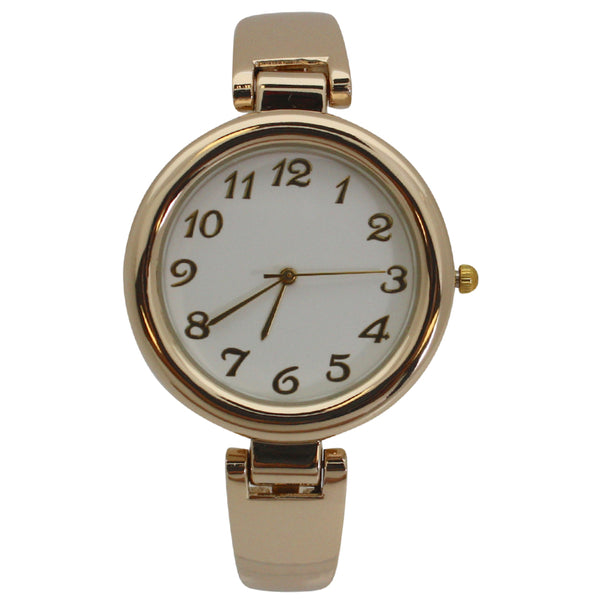 OLIVIA PRATT PLAIN TEXTURE METALLIC BANGLE WATCH