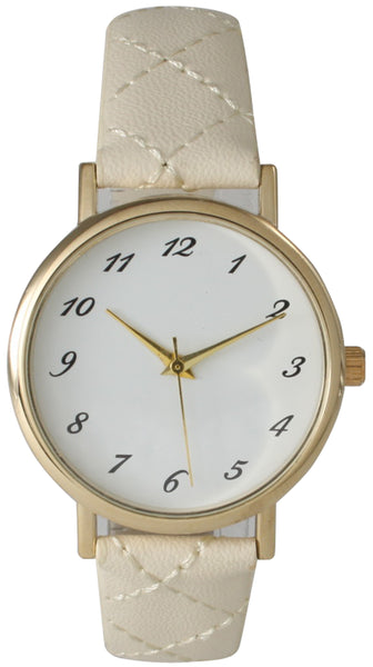 Olivia Pratt Stitch Band Leather Strap Watch