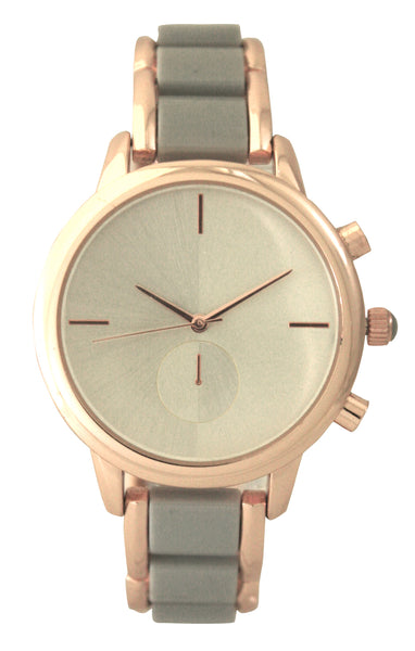 OLIVIA PRATT WOMENS TWO TONE MATTE AND SHINY BRACELET WATCH