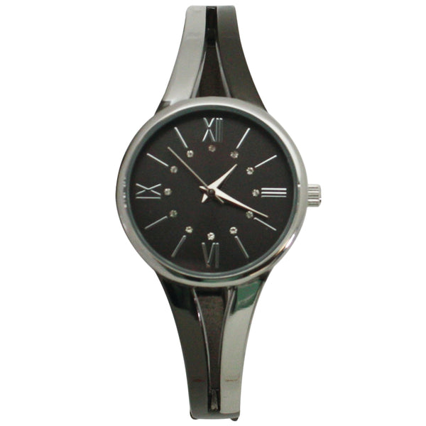 Olivia Pratt Two Tone and Rhinestone Dial Bangle Watch