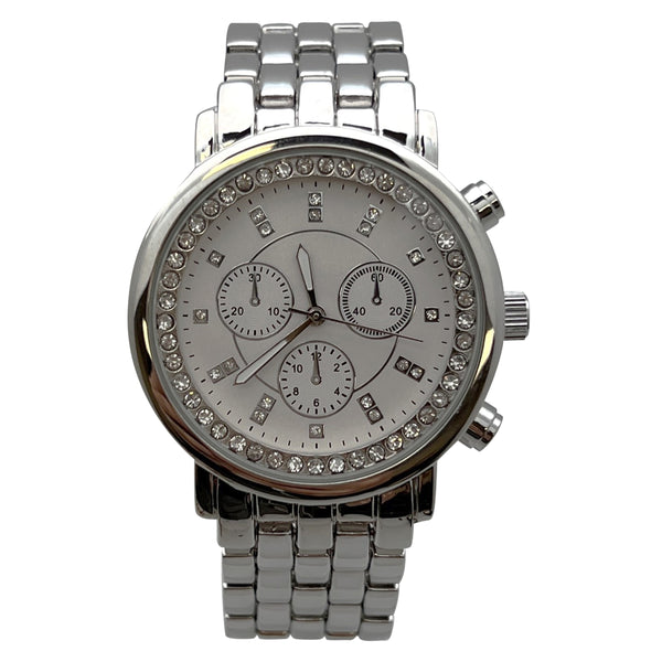 Olivia Pratt Round Rhinestones Analog Display Women Watch