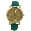 Olivia Pratt Bold Case Gold Accented Leather Strap Watch