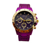 Olivia Pratt Solid Color Metallic Three Dial Women Watch