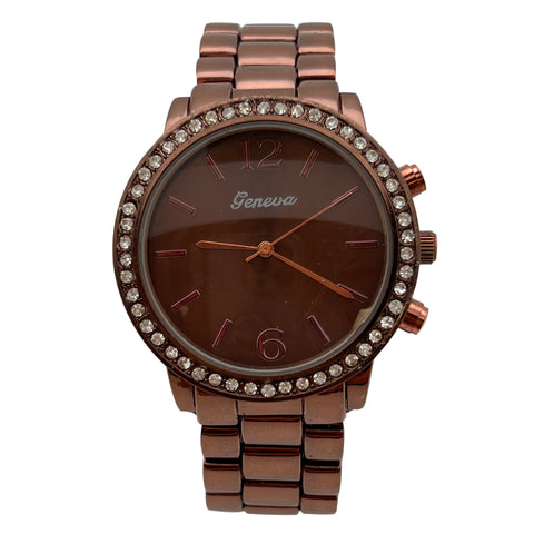 Olivia Pratt Rhinestones Three Dial Bezel Women Watch