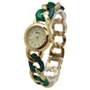 Olivia Pratt Gold Chain and Tortoise Strap Women Watch