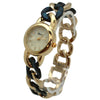 Olivia Pratt Gold Chain and Tortoise Strap Women Watch