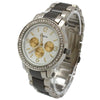 OLIVIA PRATT RHINESTONE BEZEL BRACELET METAL WATCH