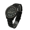 OLIVIA PRATT RHINESTONE BEZEL 3-DIAL METAL WATCH