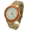 Olivia Pratt Colorful Accent Metal Women Watch