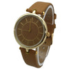 Olivia Pratt Soft Faux Leather Round Face Minimalist Women Watch