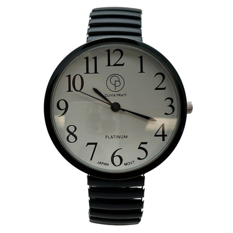 Olivia Pratt Stretch Band Big Face Shiny Colors Women Watch