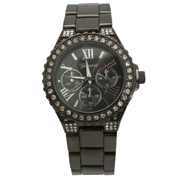 Olivia Pratt Metal and Rhinestiones Women Watch