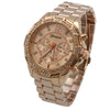 OLIVIA PRATT FANCY RHINESTONE 3-DIAL METAL WATCH