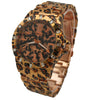OLIVIA PRATT WOMENS ANIMAL PRINT METAL WATCH