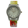 OLIVIA PRATT FLOWERS PRINTED SILCONE STRAP WATCH