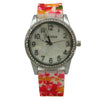 OLIVIA PRATT FLOWERS PRINTED SILCONE STRAP WATCH