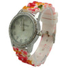 OLIVIA PRATT FLOWERS PRINTED SILCONE STRAP WATCH