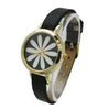 Olivia Pratt Large Flower Face Skinny Leather Strap Watch