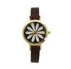 Olivia Pratt Large Flower Face Skinny Leather Strap Watch