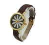 Olivia Pratt Large Flower Face Skinny Leather Strap Watch
