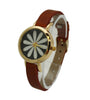 Olivia Pratt Large Flower Face Skinny Leather Strap Watch